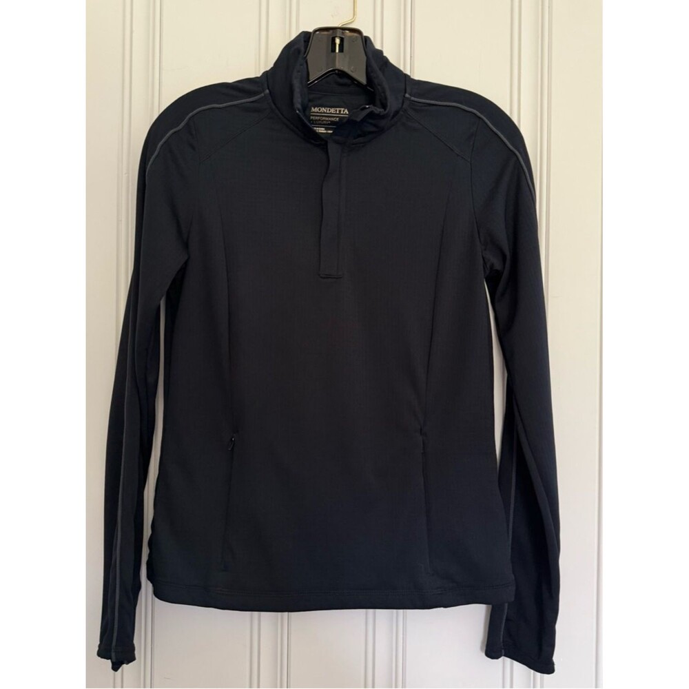 Mondetta Black Performance + Luxury Quarter-Zip Pullover